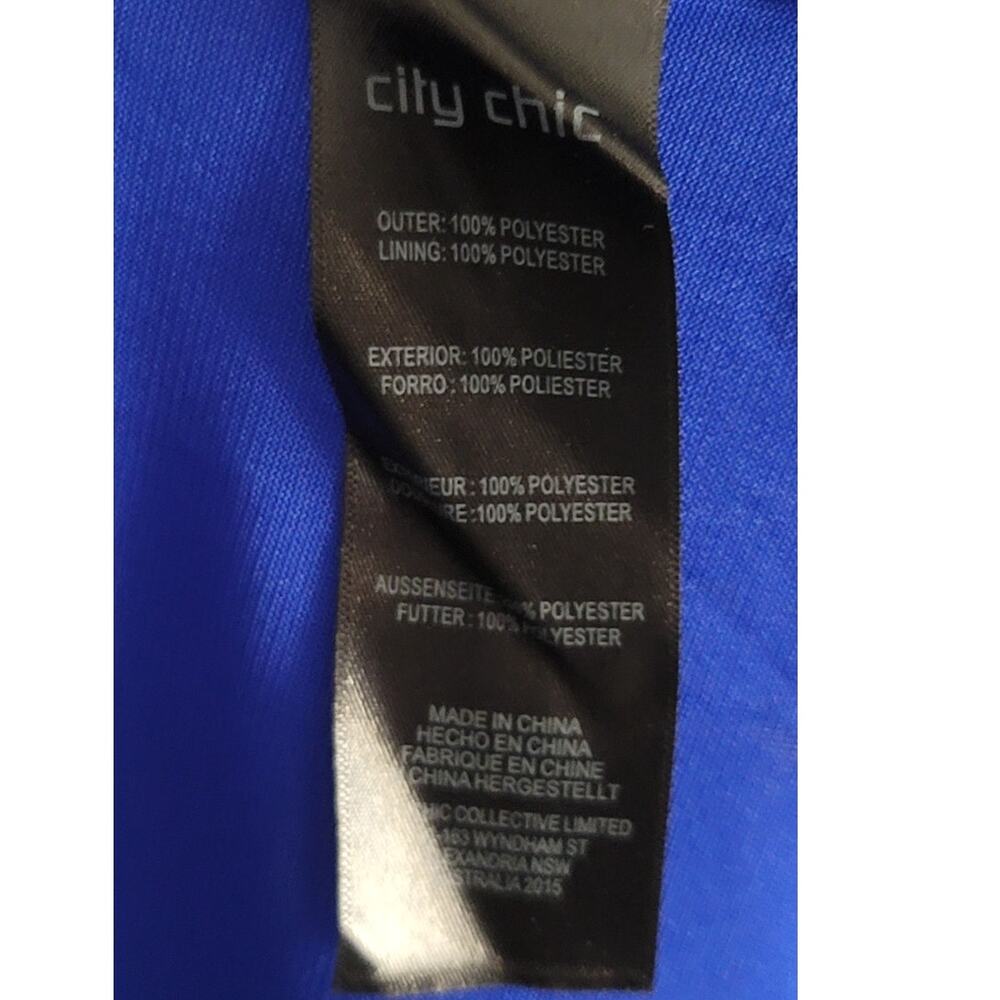 City Chic Draped Faux Wrap Dress Ultra Blue XS 14 NEW - Picture 8 of 11